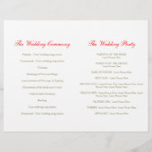 Rode tulp waterverf kunst groot trouwprogramma (Achterkant)