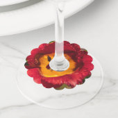 Rode tulp wijnglaslabel (Dichtbij)