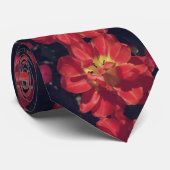 Rode tulpbladeren stropdas (Opgerold)