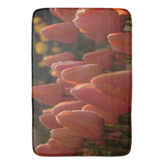 Rode tulpbloem badmat (Voorkant Verticaal)
