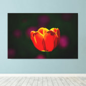 Rode tulpbloem canvas afdruk (Insitu (Houten vloer))