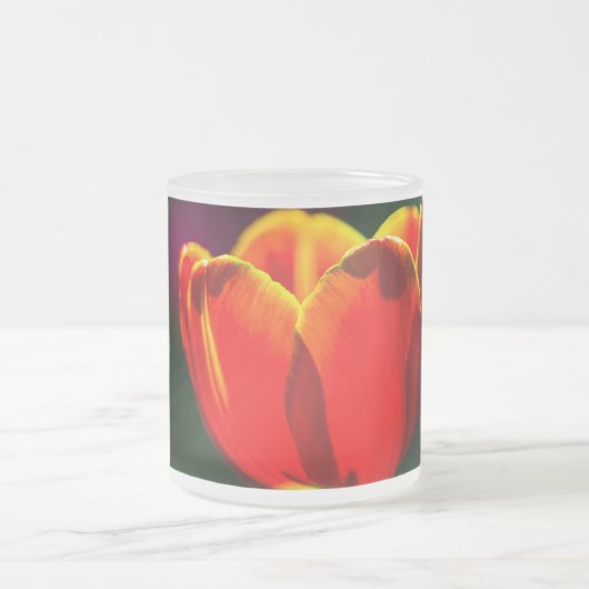 Rode tulpbloem matglas koffiemok (Center)