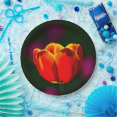 Rode tulpbloem papieren bordje (Feest)