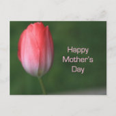 rode tulpbloem, vrolijke moederdag briefkaart (Voorkant)