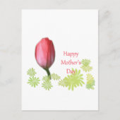 rode tulpbloem, vrolijke moederdag briefkaart (Voorkant)