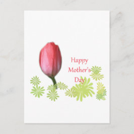 rode tulpbloem, vrolijke moederdag briefkaart