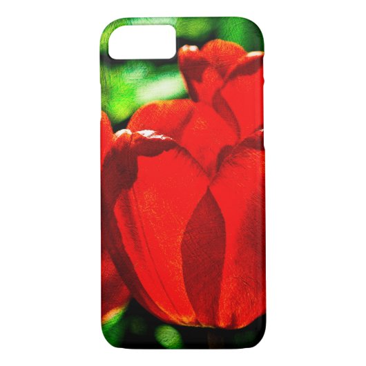Rode tulpbloemen Case-Mate iPhone case (Achterkant)