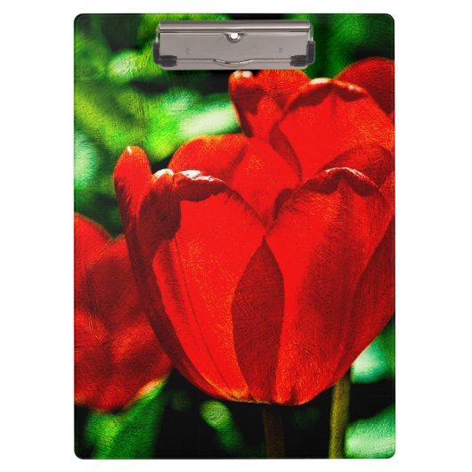 Rode tulpbloemen klembord (Voorkant)