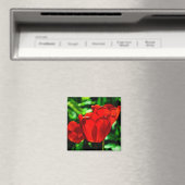 Rode tulpbloemen magneet (Insitu (Vaatwasser))