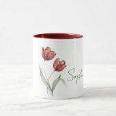 Rode Tulpbloemen Mok (Midden)