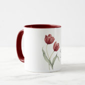 Rode Tulpbloemen Mok (Voorkant links)