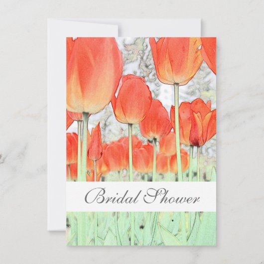 Rode tulpbloemen omkopen een doucheuitnodiging. kaart (Achterkant)