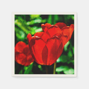 Rode tulpbloemen servetten
