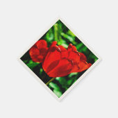Rode tulpbloemen servetten (Hoek)