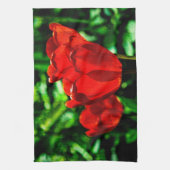 Rode tulpbloemen theedoek (Verticaal)