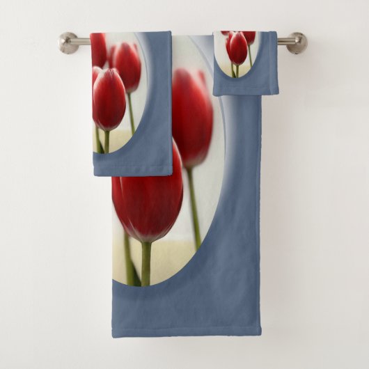 Rode tulpen bad handdoek (Insitu)