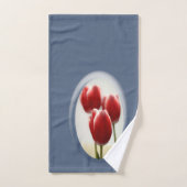 Rode tulpen bad handdoek (Handdoek)