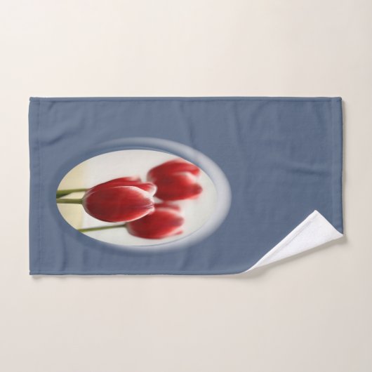 Rode tulpen bad handdoek (Handdoek)