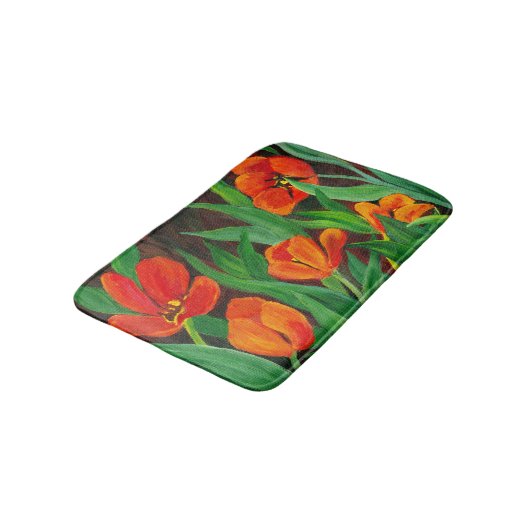 Rode tulpen badmat (Gekanteld)