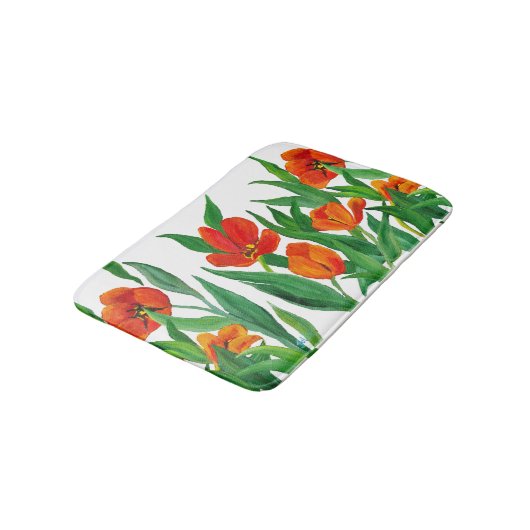 Rode tulpen badmat (Gekanteld)