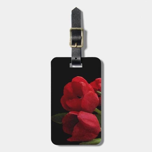 Rode tulpen bagagelabel (Voorkant verticaal)