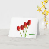 Rode tulpen blanco groetkaart kaart (Gele Bloem)