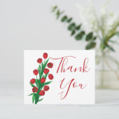 Rode Tulpen Bloemen Dank u Trouwbloemen Briefkaart (Staand voorkant)