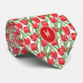 Rode Tulpen Bloemen Stropdas (Opgerold)