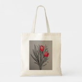 Rode Tulpen Bloemen Tote Bag (Achterkant)