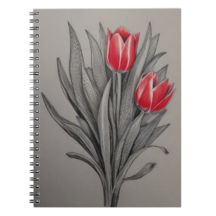 Rode Tulpen Bloemenkunst Notitieboek