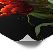 Rode Tulpen Bloemenkunst Print Poster (Hoek)