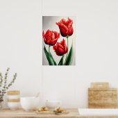 Rode Tulpen Bloemenkunst Print Poster (Keuken)