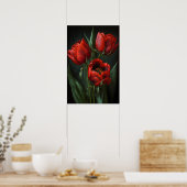 Rode Tulpen Bloemenkunst Print Poster (Keuken)