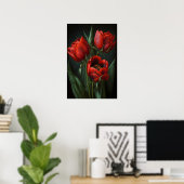 Rode Tulpen Bloemenkunst Print Poster (Thuiskantoor)