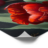 Rode Tulpen Bloemenkunst Print Poster (Hoek)