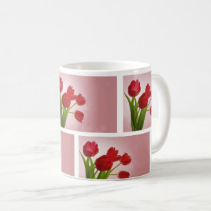 Rode Tulpen Bloesem – Elegant Floral Design Koffiemok