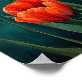 Rode tulpen botanische wandkunst 🌿als cadeau poster (Hoek)