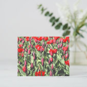 Rode tulpen briefkaart (Staand voorkant)