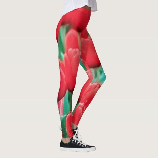 Rode Tulpen Broek Leggings (Rechts)