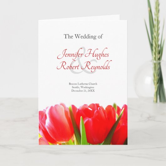 Rode Tulpen bruiloft programma (Voorkant)
