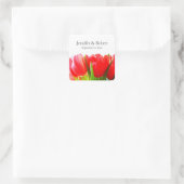 Rode Tulpen Bruiloft Sticker (Tas)