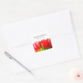 Rode Tulpen Bruiloft Sticker (Envelop)