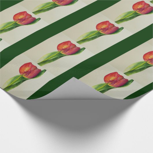 Rode tulpen cadeaupapier (Hoek)