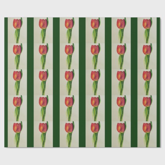 Rode tulpen cadeaupapier (Vlak)