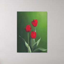 Rode tulpen canvas afdruk