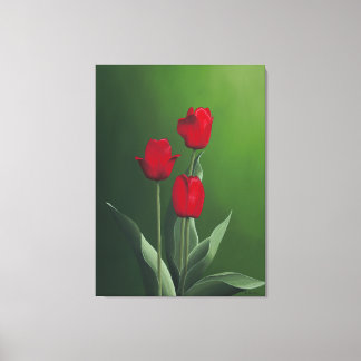 Rode tulpen canvas afdruk
