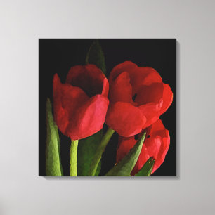 Rode tulpen canvas afdruk