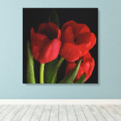 Rode tulpen canvas afdruk (Insitu (Houten vloer))