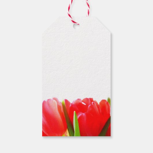Rode Tulpen Dank u Cadeau Label Cadeaulabel (Achterkant)