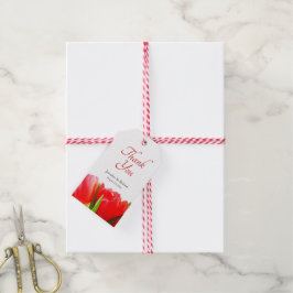 Rode Tulpen Dank u Cadeau Label Cadeaulabel